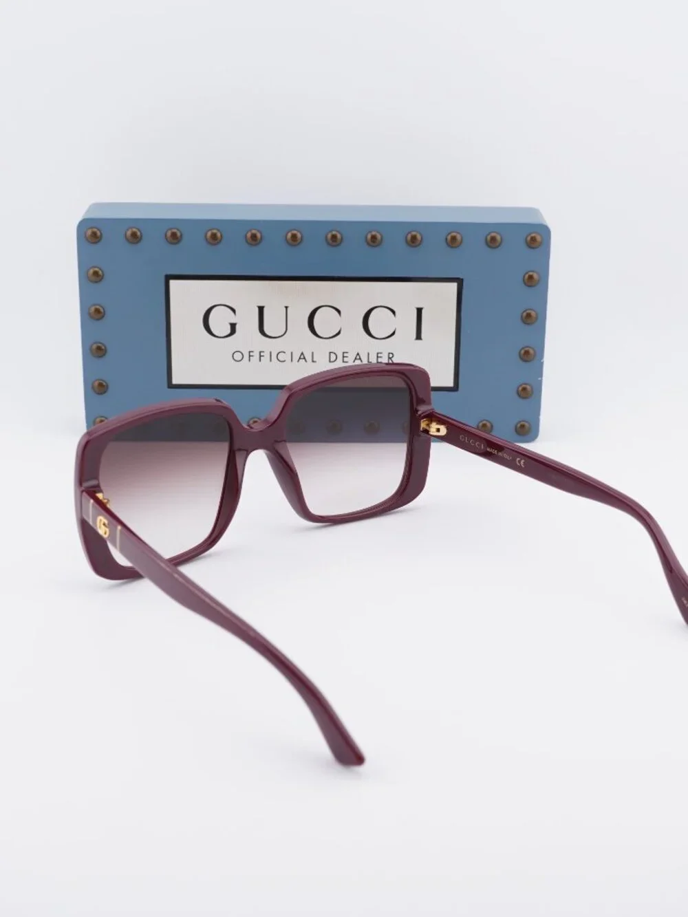 Gucci GG0632S 003 Square Sunglasses - Burgundy / Red
